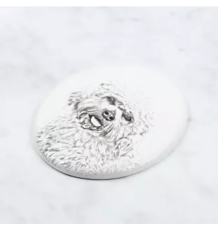 Dandie Dinmont Terrier, Hindlee Terrier - commemorative plaque with a photo of a dog, tombstone with a print, personalized oval plaque from the Art-Dog brand