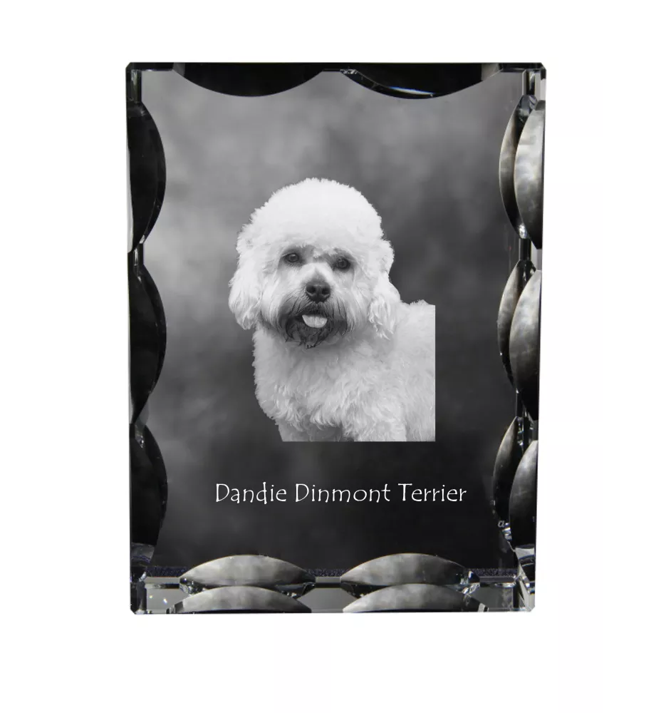 Dandie Dinmont Terrier ramka kryształowa z psem Art-Dog