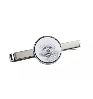 Dandie Dinmont Terrier, Hindlee Terrier - tie clip with a dog, personalized tie clip, a unique gift for a man from the Art-Dog brand