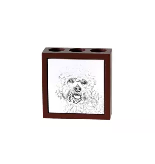 Dandie Dinmont Terrier, Hindlee Terrier - pen holder with a dog, desk organizer with a print, personalized desk decoration from the Art-Dog brand.