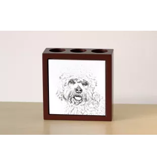 Dandie Dinmont Terrier, Hindlee Terrier - pen holder with a dog, desk organizer with a print, personalized desk decoration from the Art-Dog brand.