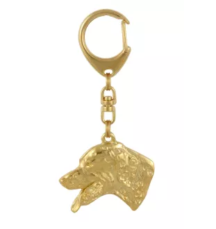 Dalmatien - porte-clés et collier avec chien dans une boîte, produit plaqué or de haute qualité, marque Art-Dog