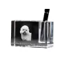 Dandie Dinmont Terrier, Hindlee Terrier - Pen stand, crystal organiser with dog photo, unique desk decoration by Art-Dog brand