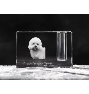Dandie Dinmont Terrier penholder kryształowy z psem Art-Dog