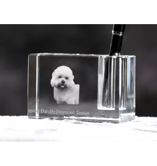Dandie Dinmont Terrier - Porte-stylos, organiseur en cristal avec photo de chien, décoration de bureau unique par la marque Art-Dog