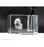 Dandie Dinmont Terrier, Hindlee Terrier - Pen stand, crystal organiser with dog photo, unique desk decoration by Art-Dog brand