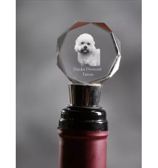 Dandie Dinmont Terrier, Hindlee Terrier - Bottle stopper, crystal wine stopper with photo, personalised gift for bartender by Art-Dog brand