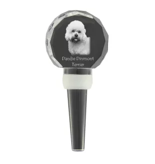 Dandie Dinmont Terrier - Bouchon de bouteille en cristal, bouchon de vin unique avec photo, cadeau personnalisé pour sommelier par la marque Art-Dog