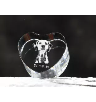 Dalmatiner, Dalmatinac - Hundebild im Kristall, Kristallherz, einzigartiger Bilderrahmen der Marke Art-Dog