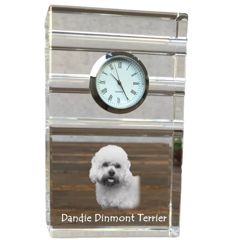 Dandie Dinmont Terrier zegar trój-paskowy z psem Art-Dog