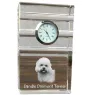 Dandie Dinmont Terrier, Hindlee Terrier - glass clock with a photo, photo of a dog in crystal, personalized standing office clock by Art-Dog brand