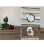 Dandie Dinmont Terrier - Glasuhr mit Foto, Foto eines Hundes im Kristall, personalisierte Tischuhr für das Büro der Marke Art-Dog