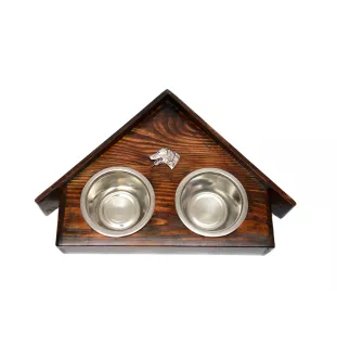 Dalmatian, Carriage Dog, Spotted Coach Dog - wooden stand with bowls for a dog, decorative dog bowls, a gift for adopting a dog from the Art-Dog brand