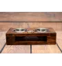 Dalmatian, Carriage Dog, Spotted Coach Dog - wooden stand with bowls for a dog, steel dog bowls, a gift for adopting a dog from the Art-Dog brand