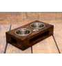 Dalmatian, Carriage Dog, Spotted Coach Dog - wooden stand with bowls for a dog, steel dog bowls, a gift for adopting a dog from the Art-Dog brand