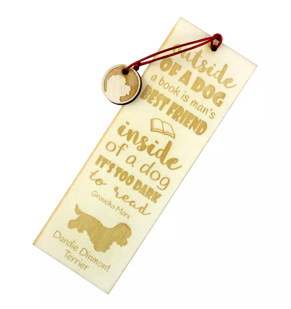 Dandie Dinmont Terrier, Hindlee Terrier - dog bookmark, personalized bookmark, gift for bookworm from Art-Dog brand