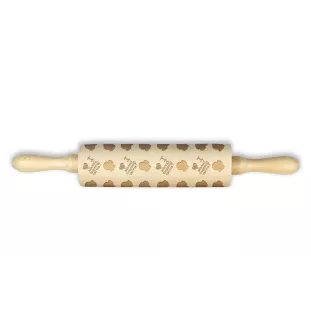 Dandie Dinmont Terrier, Hindlee Terrier - patterned rolling pin with a dog, rolling pin for dough and ceramics, a gift for a pastry chef from the Art-Dog brand