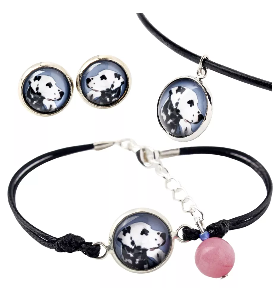 Dalmatian, Carriage Dog, Spotted Coach Dog - a set of jewelry in a box, necklace, earrings, bracelet, products from the Art-Dog brand