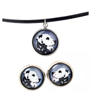 Dalmatien - boîte à bijoux avec votre photo, ensemble collier et boucles d'oreilles, produits personnalisés de la marque Art-Dog
