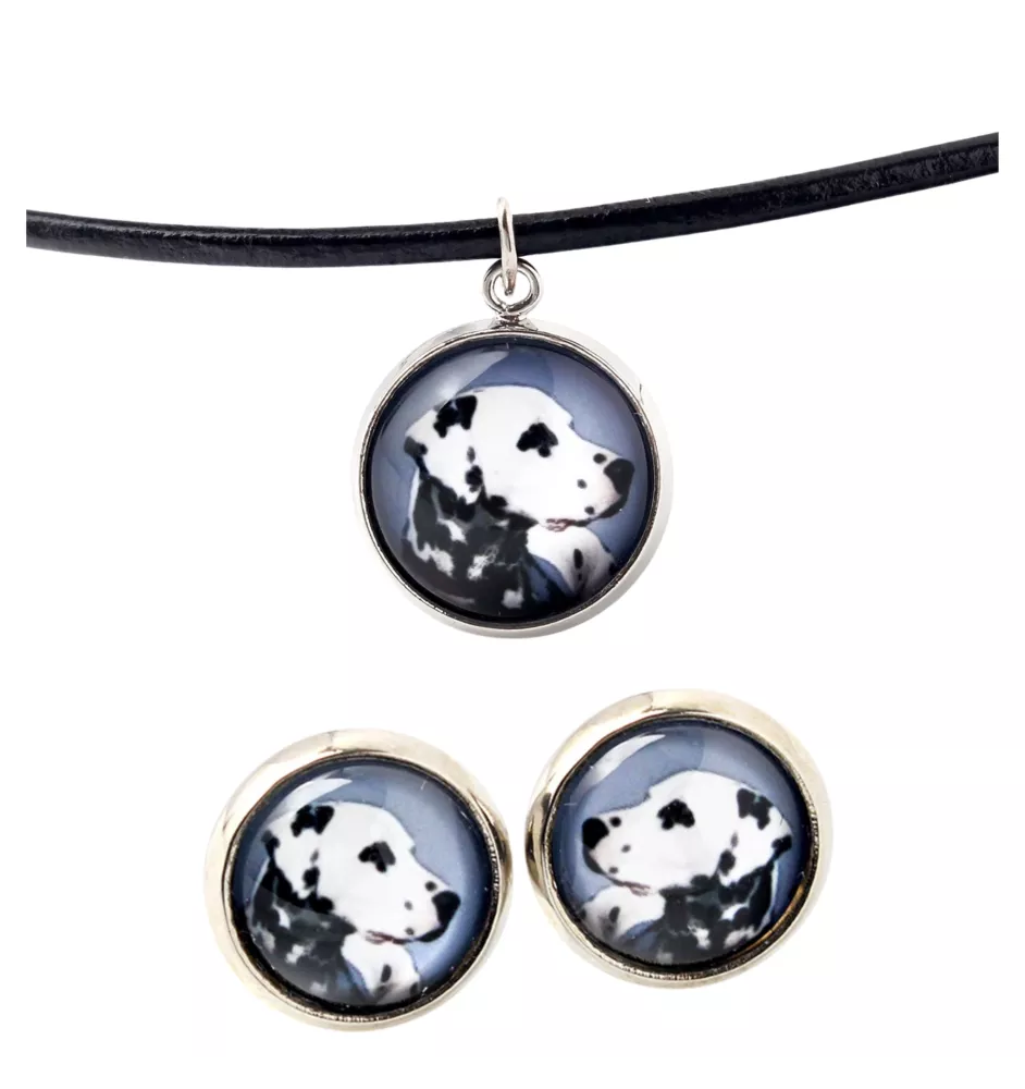 Dalmatien - boîte à bijoux avec votre photo, ensemble collier et boucles d'oreilles, produits personnalisés de la marque Art-Dog