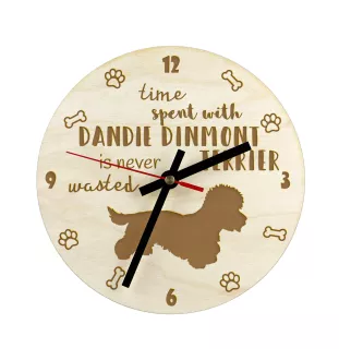 Dandie Dinmont Terrier - Hundeuhr, Holzuhr, Wanduhr für Hundefreunde, Tisch- und Regaluhr, Art-Dog