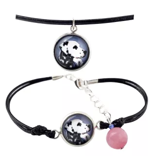 Dalmatian, Carriage Dog, Spotted Coach Dog - a set of jewelry with your photo, handmade set, bracelet and necklace by Art.-Dog brand