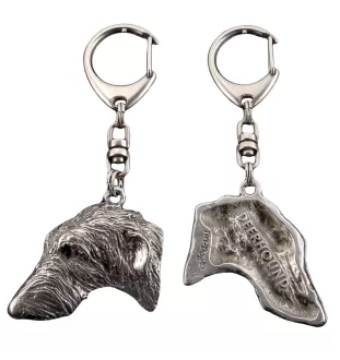 Deerhound, Scottish Deerhound - Silver-plated key ring with dog, handbag decoration, backpack pendant by Art-Dog brand