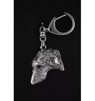 Deerhound, Schottischer Hirschhund, Scottish Deerhound - Versilberter Schlüsselanhänger mit Hund, Handtaschen-Dekoration, Rucksack-Anhänger der Marke Art-Dog