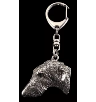 Deerhound, Scottish Deerhound - Silver-plated key ring with dog, handbag decoration, backpack pendant by Art-Dog brand