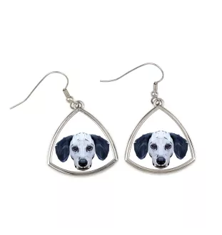 Dalmatiner, Dalmatinac - Ohrringe mit einem Bild und dem Schriftzug "Geometrischer Hund" von Art-Dog