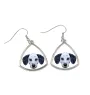 Dalmatien - boucles d'oreilles avec une photo et un motif de chien géométrique Art-Dog