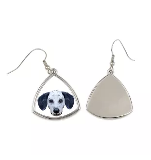 Dalmatian, Carriage Dog, Spotted Coach Dog - earrings with a picture and the inscription geometric dog Art-Dog