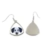 Dalmatien - boucles d'oreilles avec une photo et un motif de chien géométrique Art-Dog