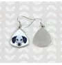 Dalmatien - boucles d'oreilles avec une photo et un motif de chien géométrique Art-Dog