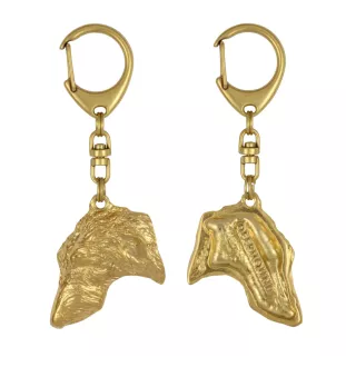 Deerhound, Scottish Deerhound - Gilded key ring with dog, handbag decoration, luxury accessory by Art-Dog brand