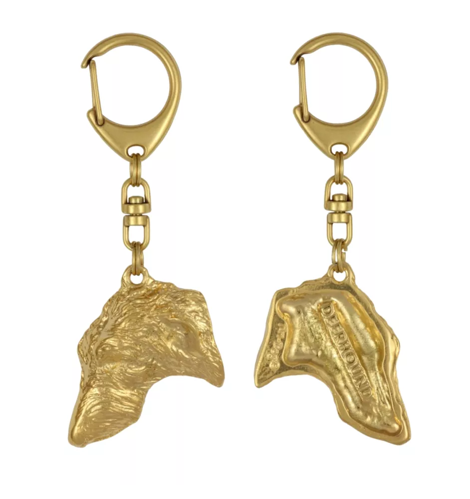 Deerhound, Scottish Deerhound - Gilded key ring with dog, handbag decoration, luxury accessory by Art-Dog brand