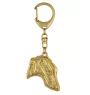 Deerhound, Scottish Deerhound - Gilded key ring with dog in gift box, handbag decoration, luxury accessory by Art-Dog brand