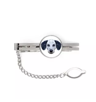 Dalmatian, Carriage Dog, Spotted Coach Dog - geometric tie clip with a picture and inscription from Art-Dog