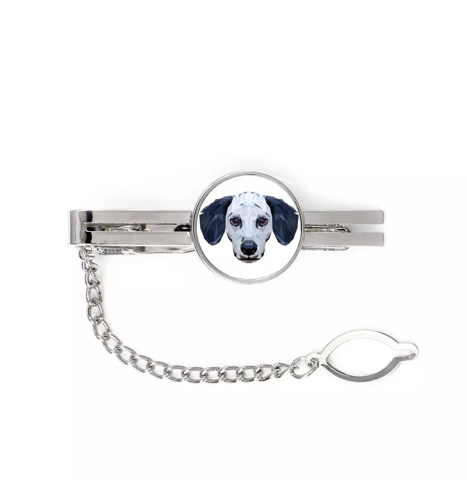Dalmatian, Carriage Dog, Spotted Coach Dog - geometric tie clip with a picture and inscription from Art-Dog