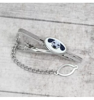 Dalmatian, Carriage Dog, Spotted Coach Dog - geometric tie clip with a picture and inscription from Art-Dog