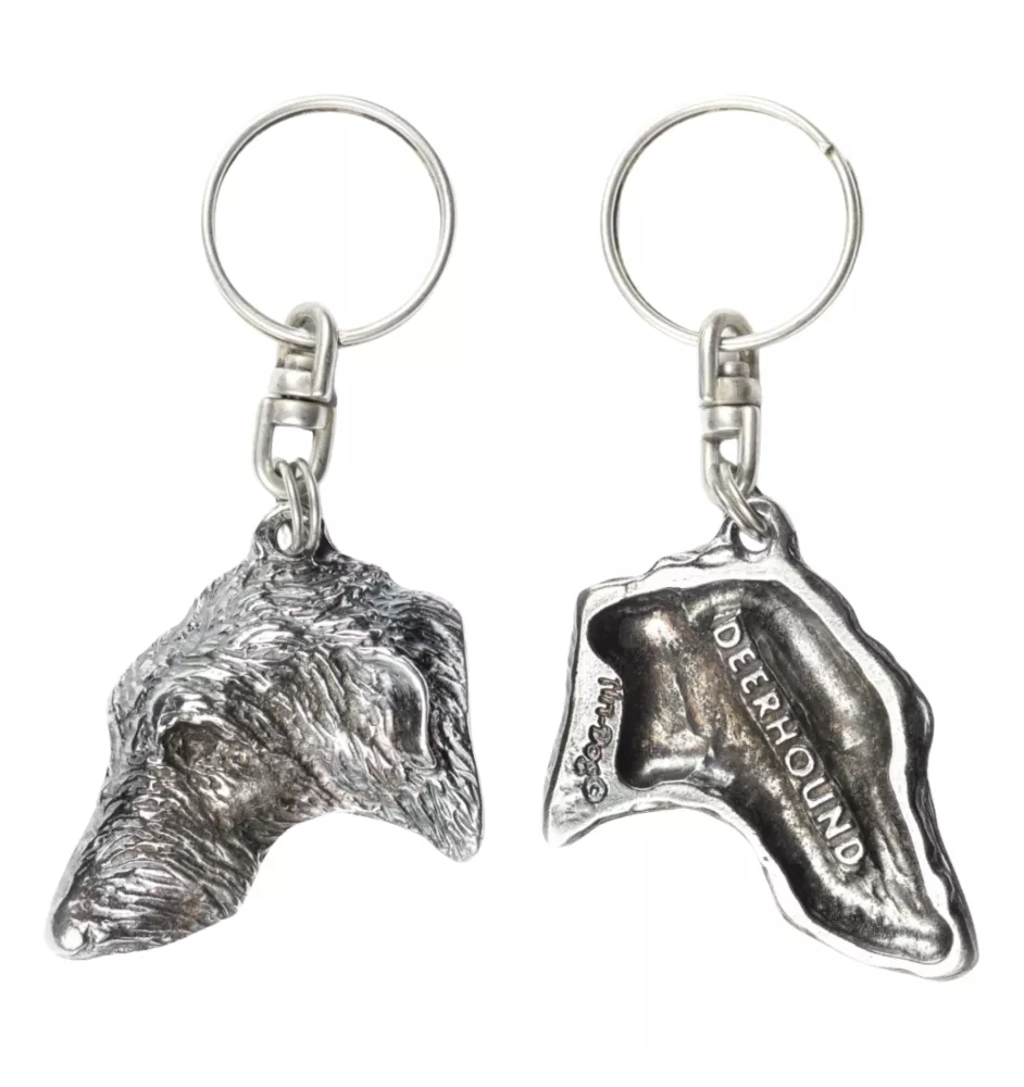 Deerhound, Scottish Deerhound - Pendentif argenté avec un chien dans une boîte décorative, décoration de sac à main, pendentif de sac à dos par la marque Art-Dog
