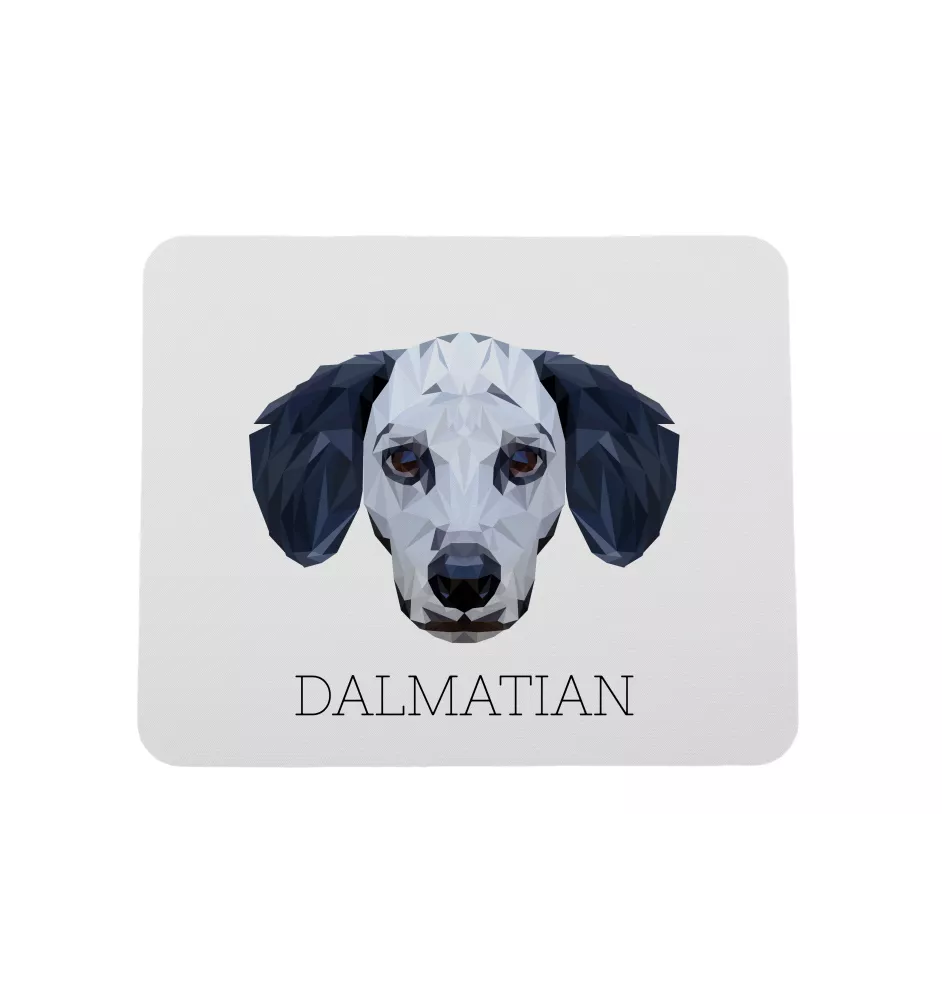 Dalmatiner, Dalmatinac - geometrisches Mauspad mit Bild und Aufschrift von Art-Dog