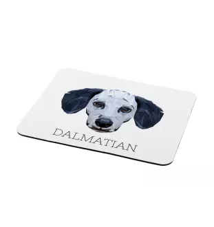 Dalmatien - tapis de souris géométrique avec photo et inscription Art-Dog