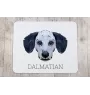Dalmatian, Carriage Dog, Spotted Coach Dog - geometric mouse pad with a picture and text by Art-Dog