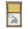 Deerhound, Scottish Deerhound - Silver-plated key ring with a dog in a gift box, handbag decoration, backpack pendant by Art-Dog brand