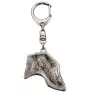 Deerhound, Scottish Deerhound - Silver-plated key ring with a dog in a gift box, handbag decoration, backpack pendant by Art-Dog brand