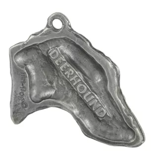 Deerhound, Scottish Deerhound - Porte-clés argenté avec un chien dans une boîte cadeau, décoration de sac à main, pendentif de sac à dos par la marque Art-Dog