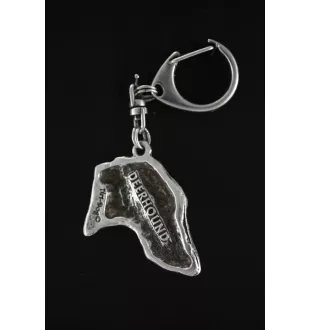 Deerhound, Scottish Deerhound - Silver-plated key ring with a dog in a gift box, handbag decoration, backpack pendant by Art-Dog brand