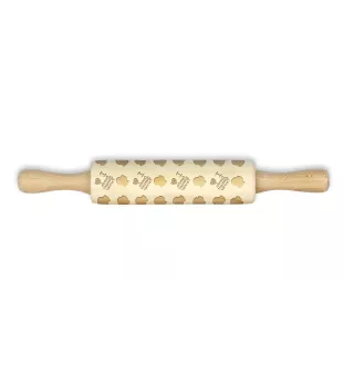 Dandie Dinmont Terrier, Hindlee Terrier I - small rolling pin with a dog pattern, a rolling pin for children's dough, decorating ceramic clay by Art-Dog brand