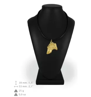 Deerhound, Scottish Deerhound - Dog necklace, gold-plated pendant for dog fan, unique jewellery by Art-Dog brand